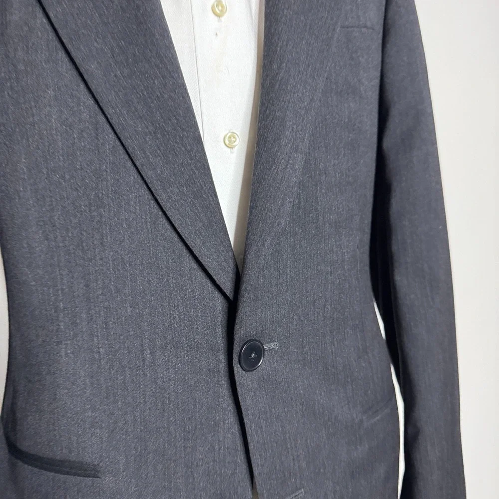 Cerruti 1881‎ Harry Rosen USA Men's Suit 38R 31W Solid Gray 2-Button Wool